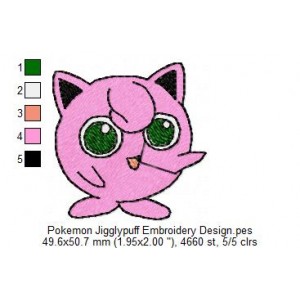 Pokemon Jigglypuff Embroidery Design
